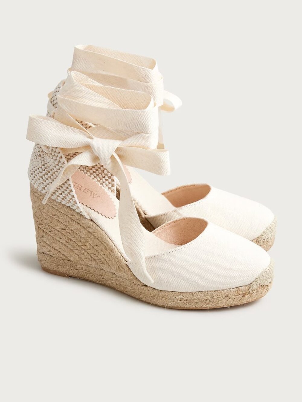 J. Crew Made-in-Spain lace-up high-heel espadrilles